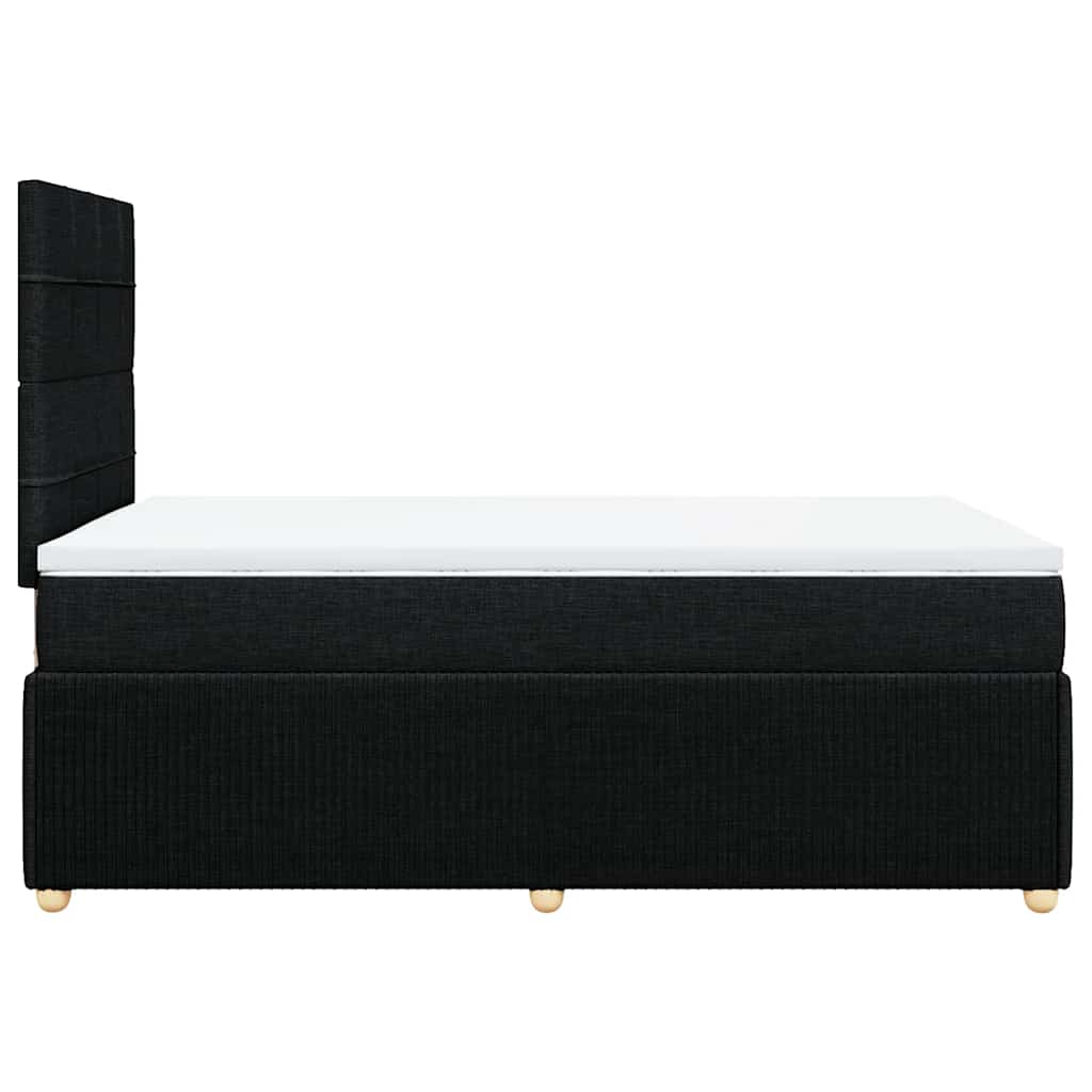 Krevet box spring s madracem crni 120 x 190 cm od tkanine
