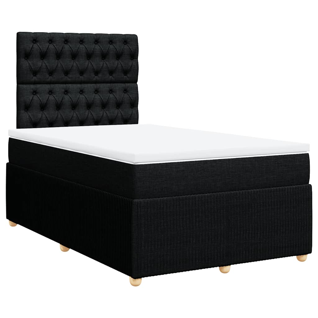 Krevet box spring s madracem crni 120 x 190 cm od tkanine