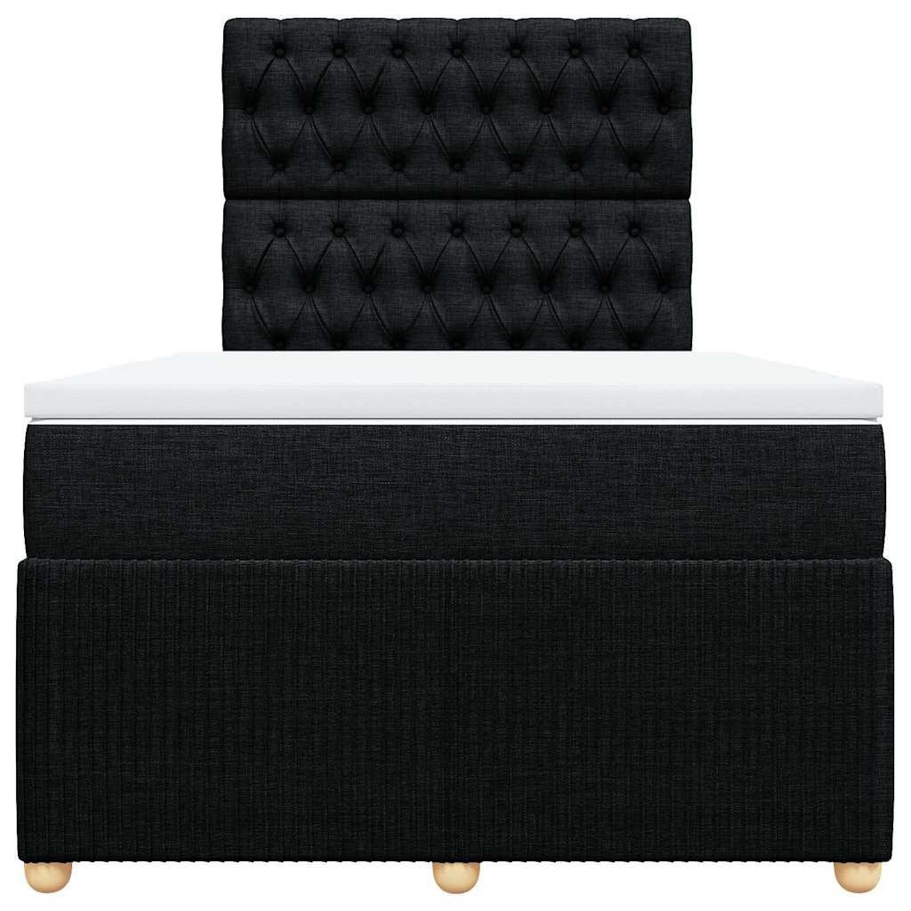 Krevet box spring s madracem crni 120 x 190 cm od tkanine