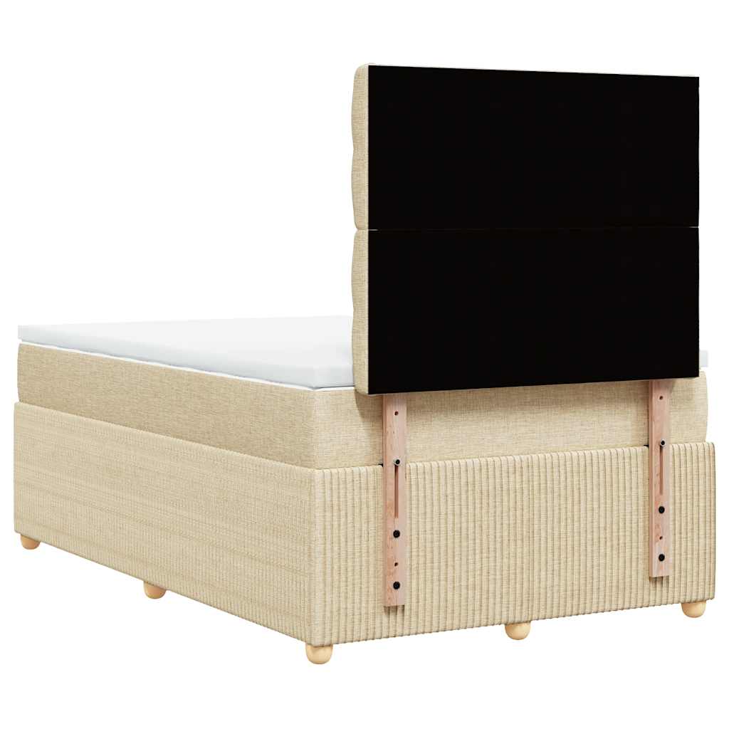 Krevet box spring s madracem krem 120 x 190 cm od tkanine