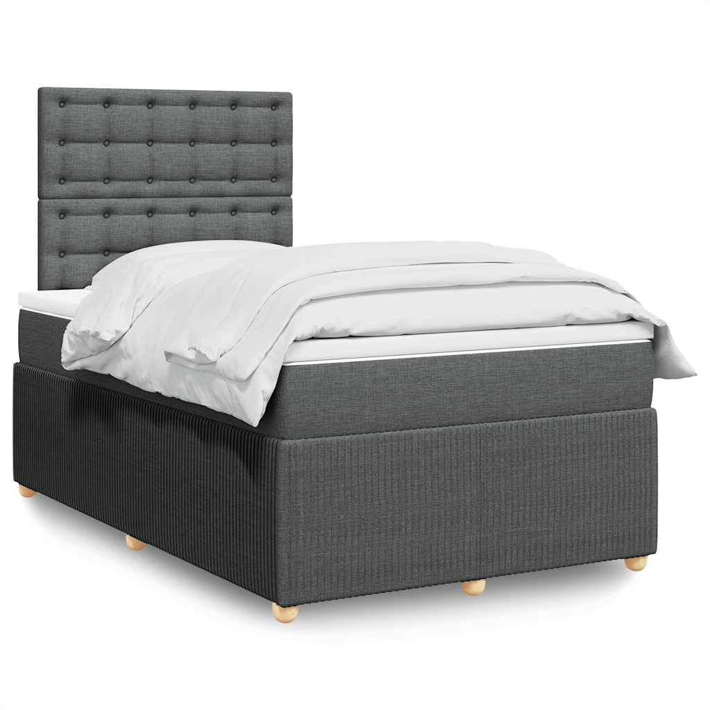 Krevet box spring s madracem tamnosivi 120 x 190 cm tkanina