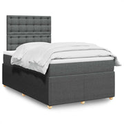 Krevet box spring s madracem tamnosivi 120 x 190 cm tkanina