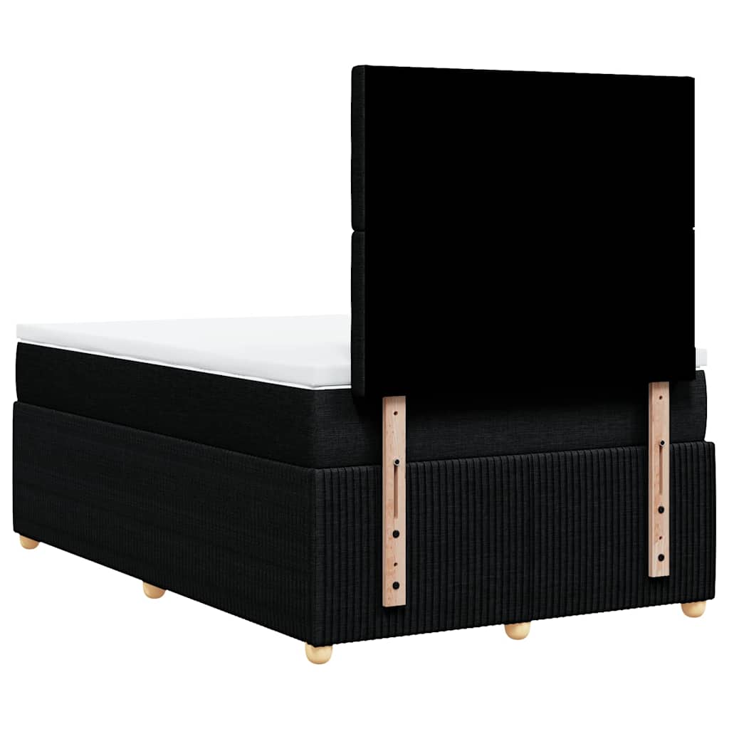 Krevet box spring s madracem crni 120 x 190 cm od tkanine