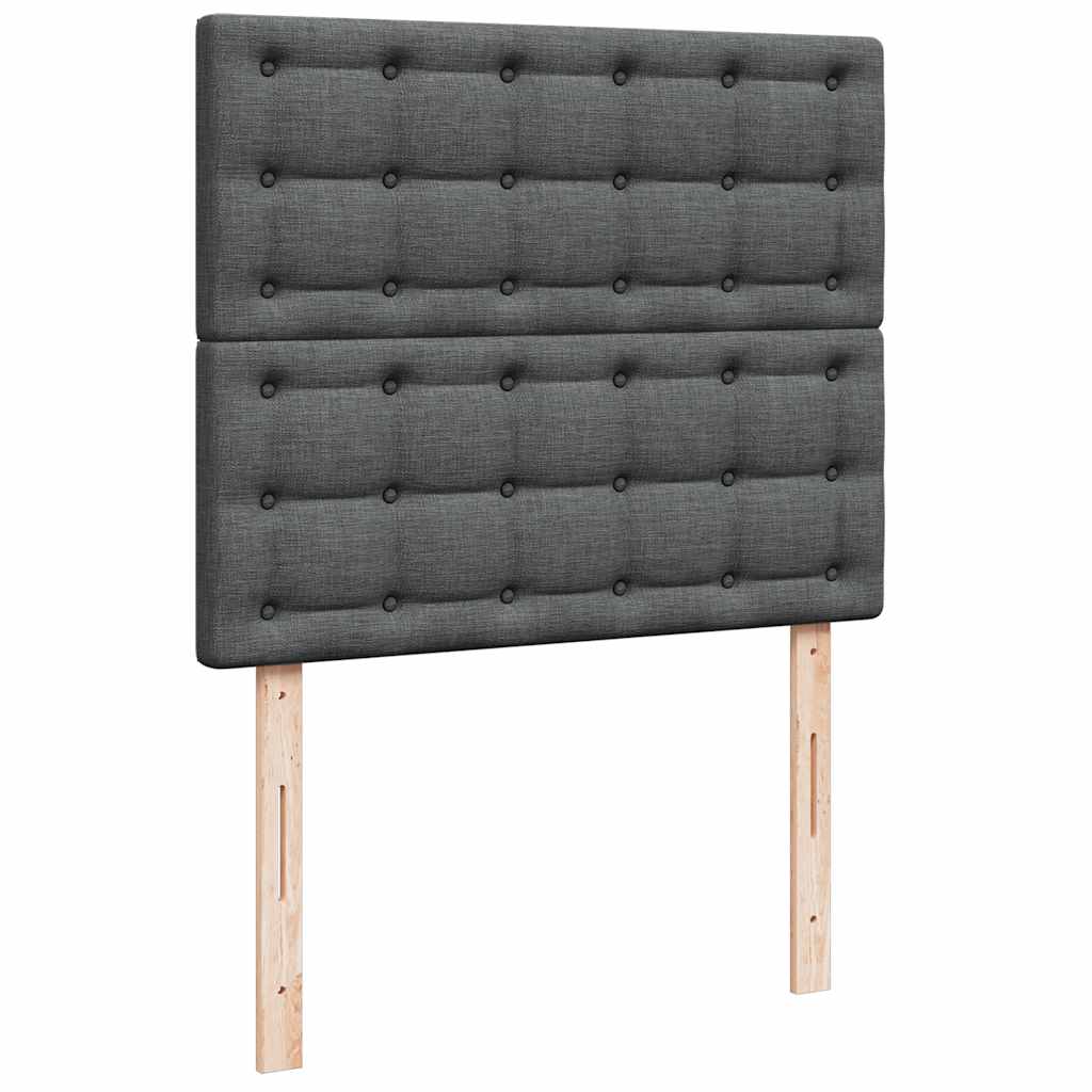 Krevet s oprugama i madracem tamnosivi 120 x 200 cm od tkanine