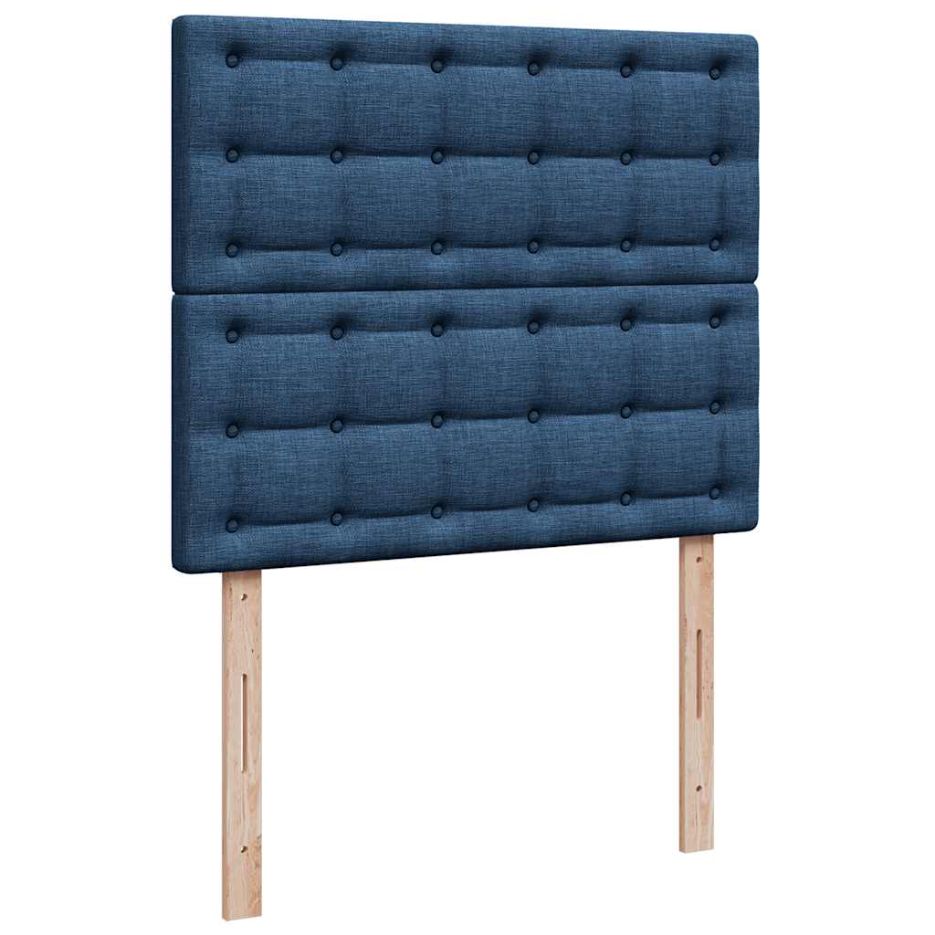 Krevet s oprugama i madracem plavi 120 x 200 cm od tkanine