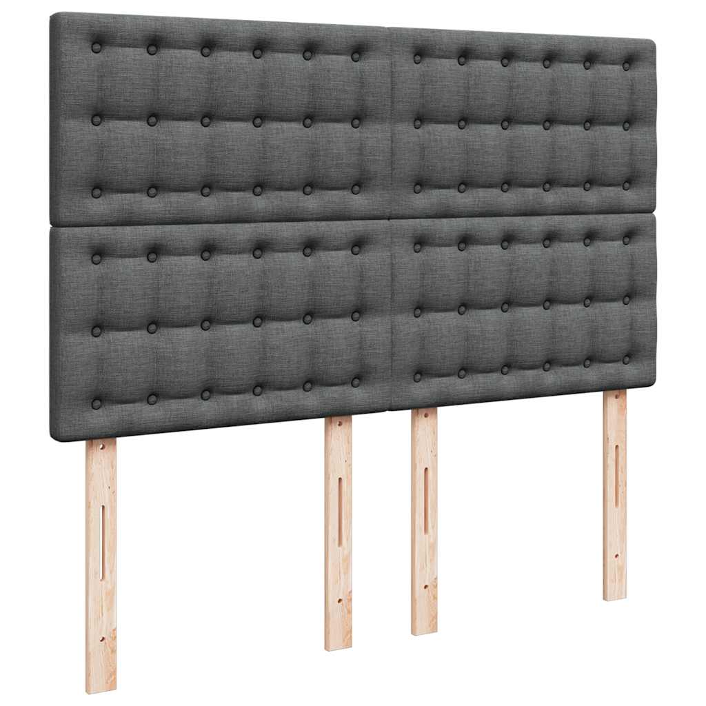 Krevet s oprugama i madracem tamnosivi 140x190 cm od tkanine