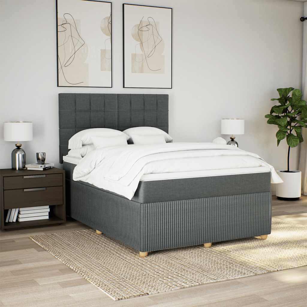 Okvir kreveta s oprugama i madrac svjetlosivi 140x200cm tkanina