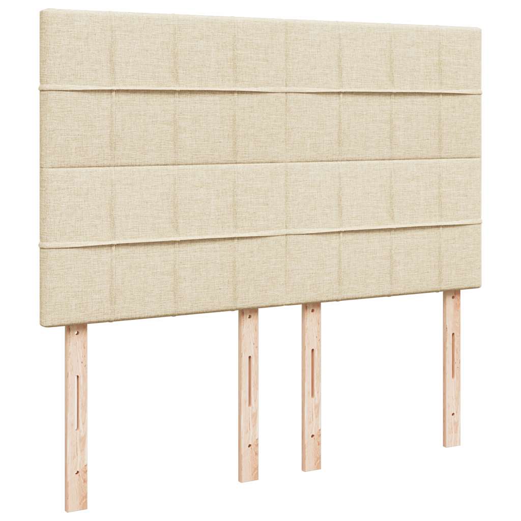 Krevet s oprugama i madracem krem 140x200 cm od tkanine