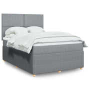 Krevet box spring s madracem svjetlosiva 160x200 cm tkanina