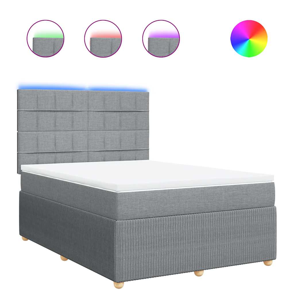 Krevet box spring s madracem svjetlosiva 160x200 cm tkanina