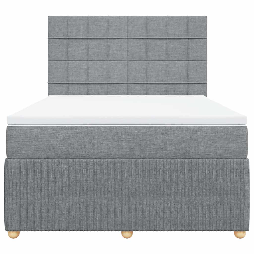 Krevet box spring s madracem svjetlosiva 160x200 cm tkanina