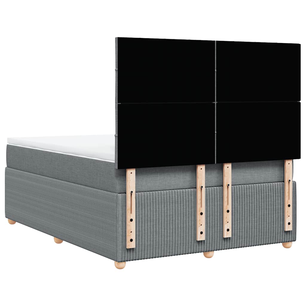 Krevet box spring s madracem svjetlosiva 160x200 cm tkanina