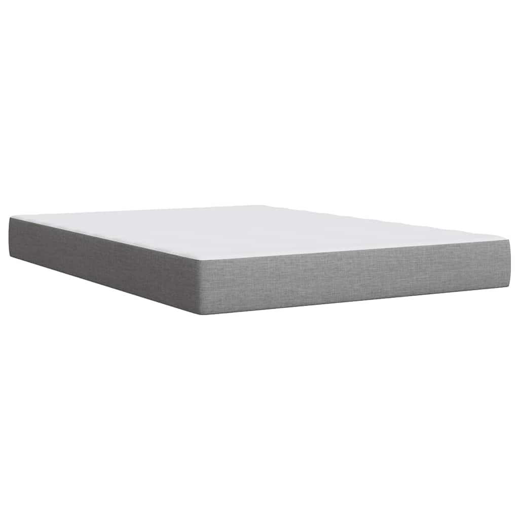 Krevet box spring s madracem svjetlosiva 160x200 cm tkanina