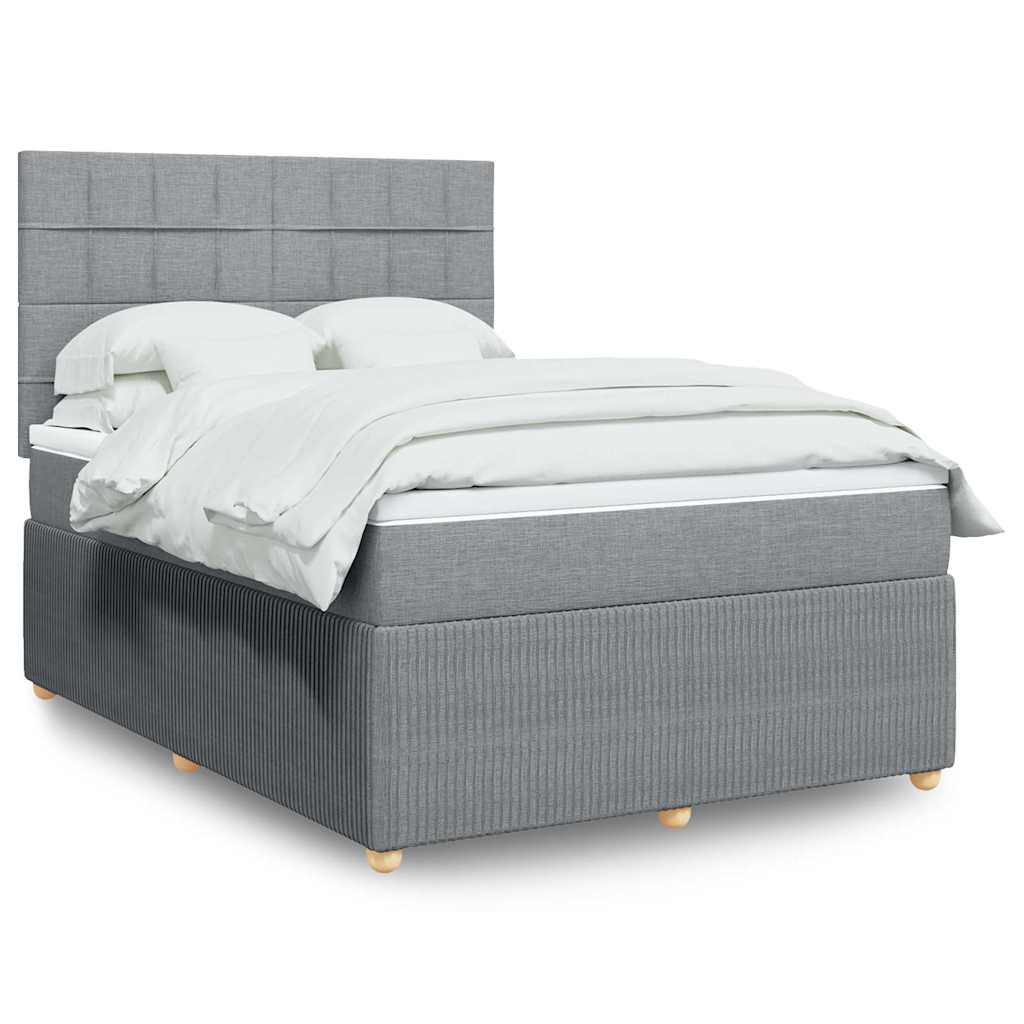 Krevet box spring s madracem svjetlosiva 160x200 cm tkanina