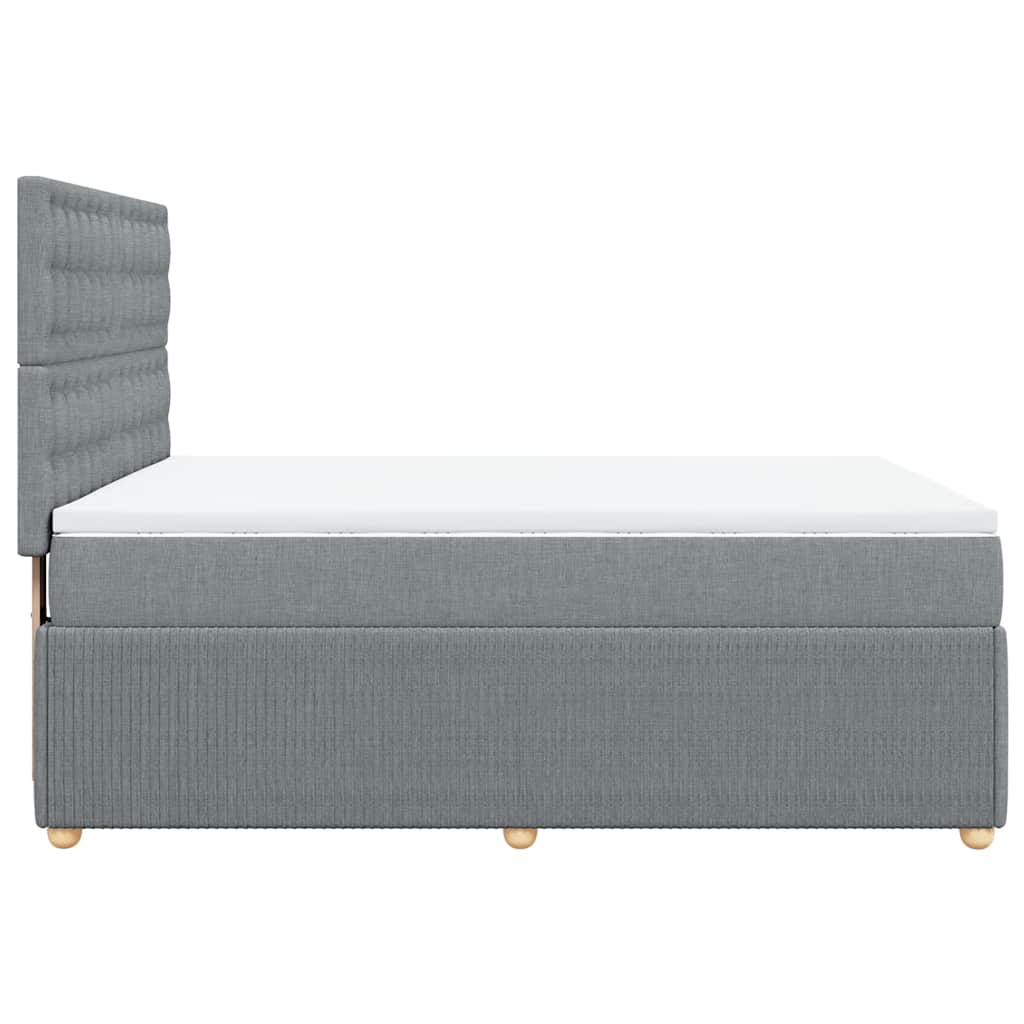 Krevet box spring s madracem svjetlosiva 160x200 cm tkanina