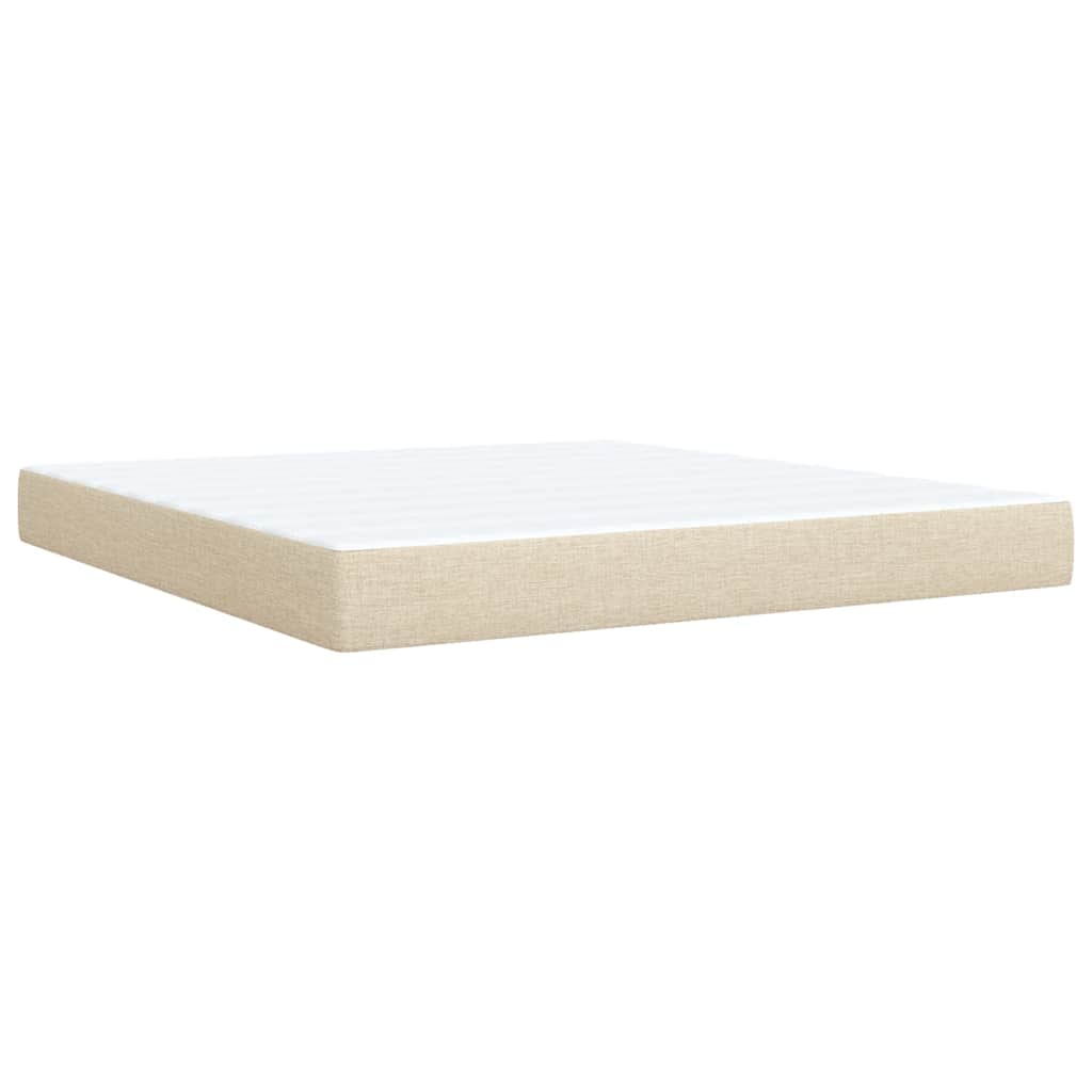 Krevet s oprugama i madracem krem 180x200 cm od tkanine