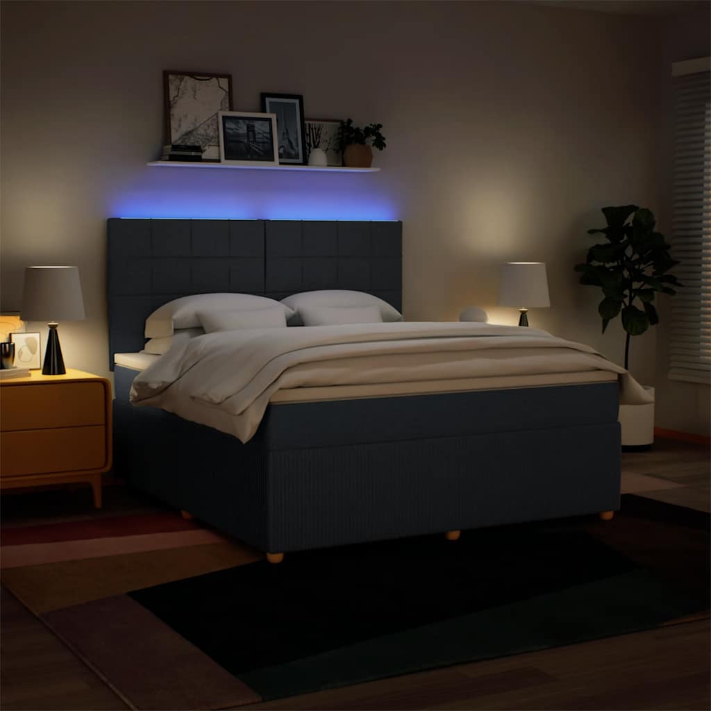 Krevet s oprugama i madracem plavi 180x200 cm od tkanine