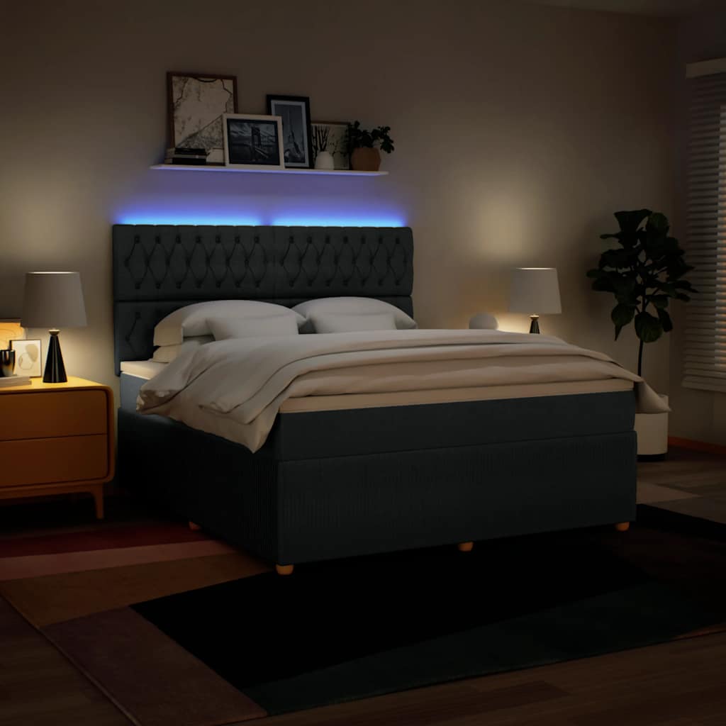 Krevet s oprugama i madracem plavi 180x200 cm od tkanine
