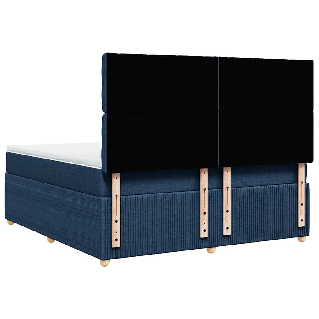 Krevet s oprugama i madracem plavi 180x200 cm od tkanine