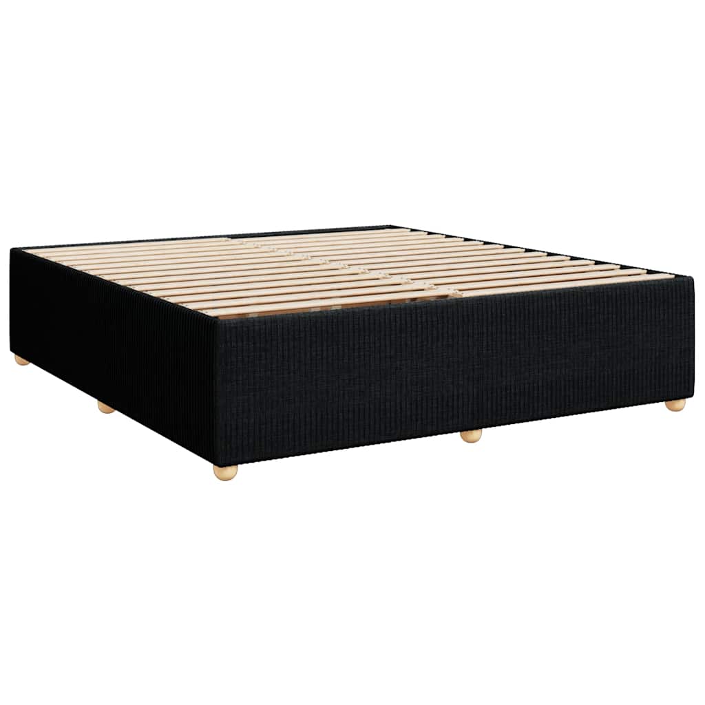 Krevet s oprugama i madracem crni 200x200 cm od tkanine