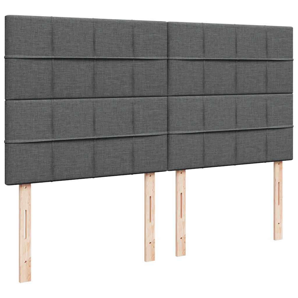 Krevet s oprugama i madracem tamnosivi 200 x 200 cm od tkanine