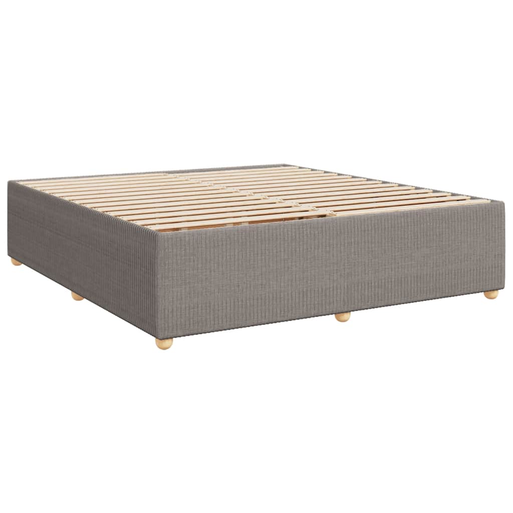 Krevet s oprugama i madracem smeđesivi 200x200 cm od tkanine