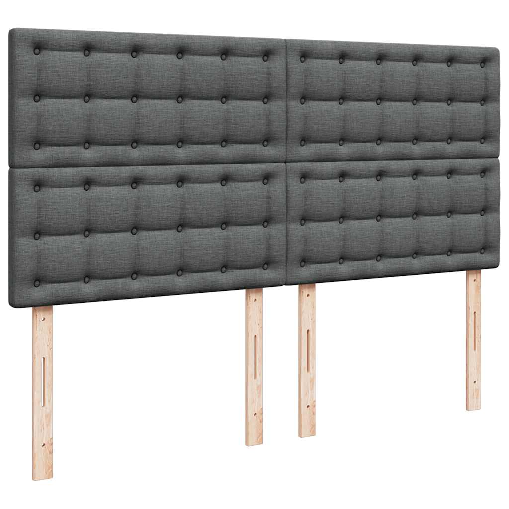Krevet s oprugama i madracem tamnosivi 200 x 200 cm od tkanine