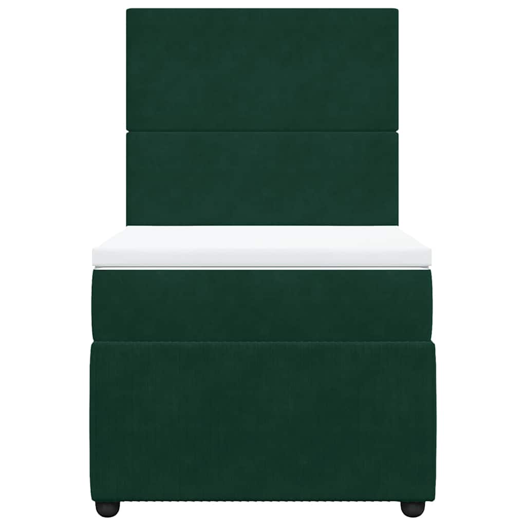 Box spring krevet s madracem tamnozeleni 80 x 200 cm baršunasti