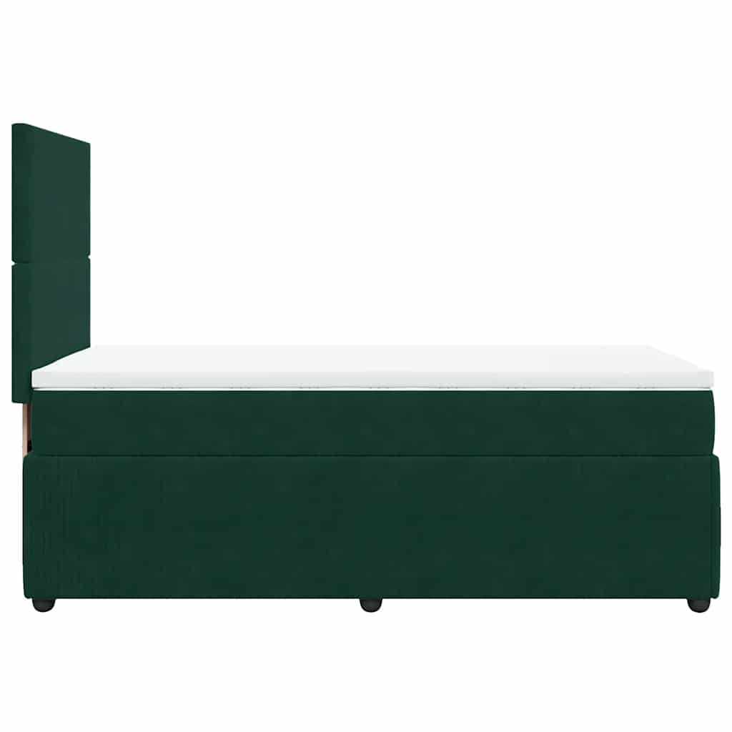 Box spring krevet s madracem tamnozeleni 80 x 200 cm baršunasti