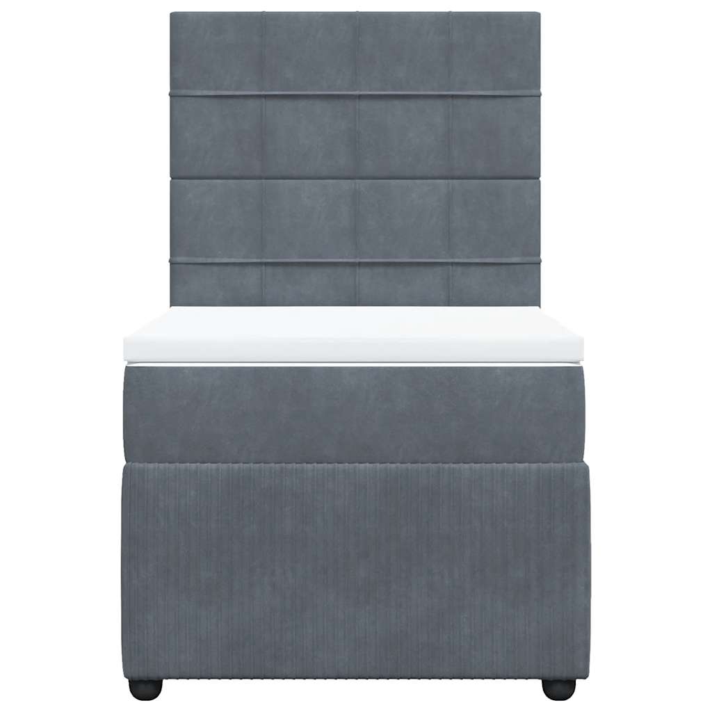 Box spring krevet s madracem tamnosivi 80 x 200 cm baršunasti