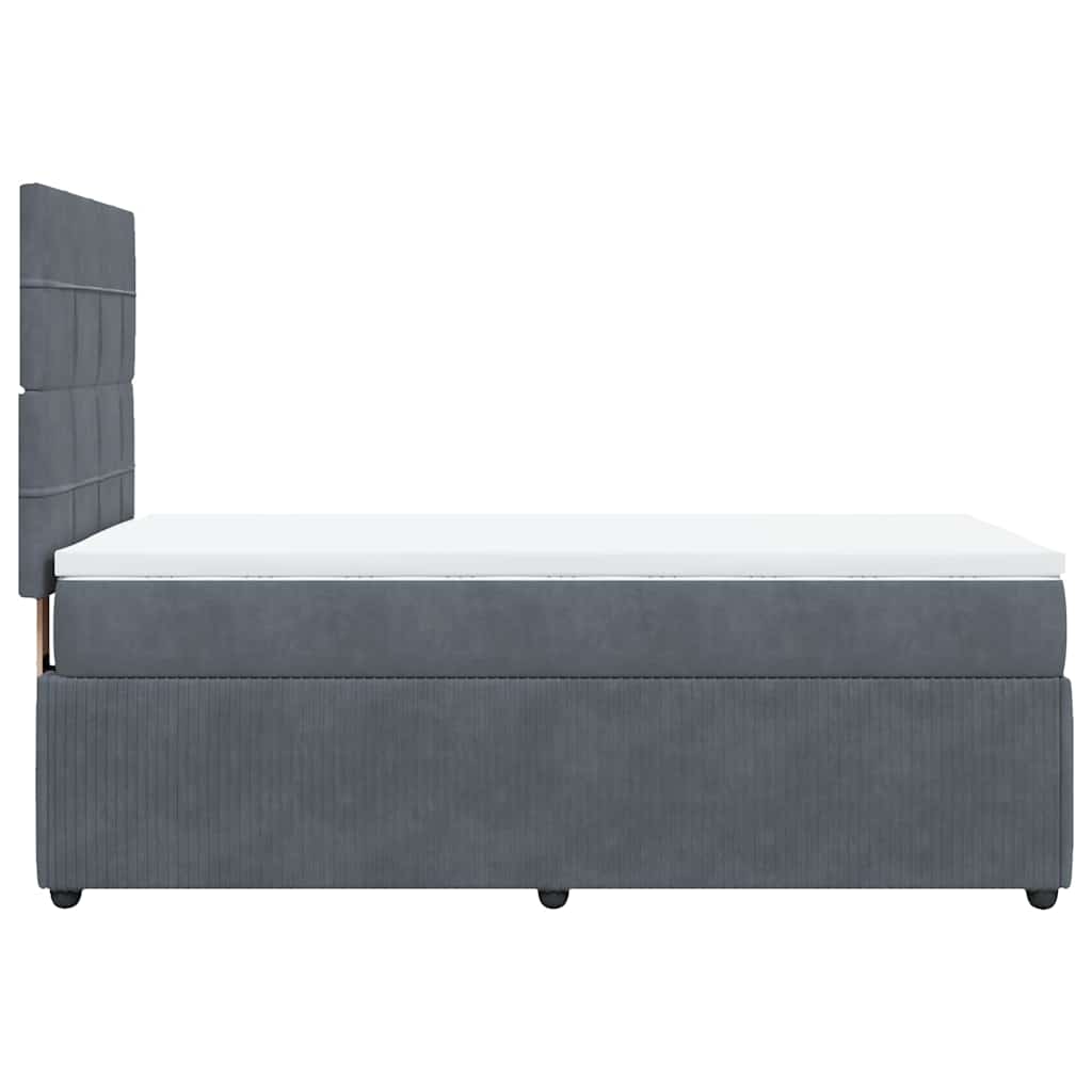 Box spring krevet s madracem tamnosivi 80 x 200 cm baršunasti