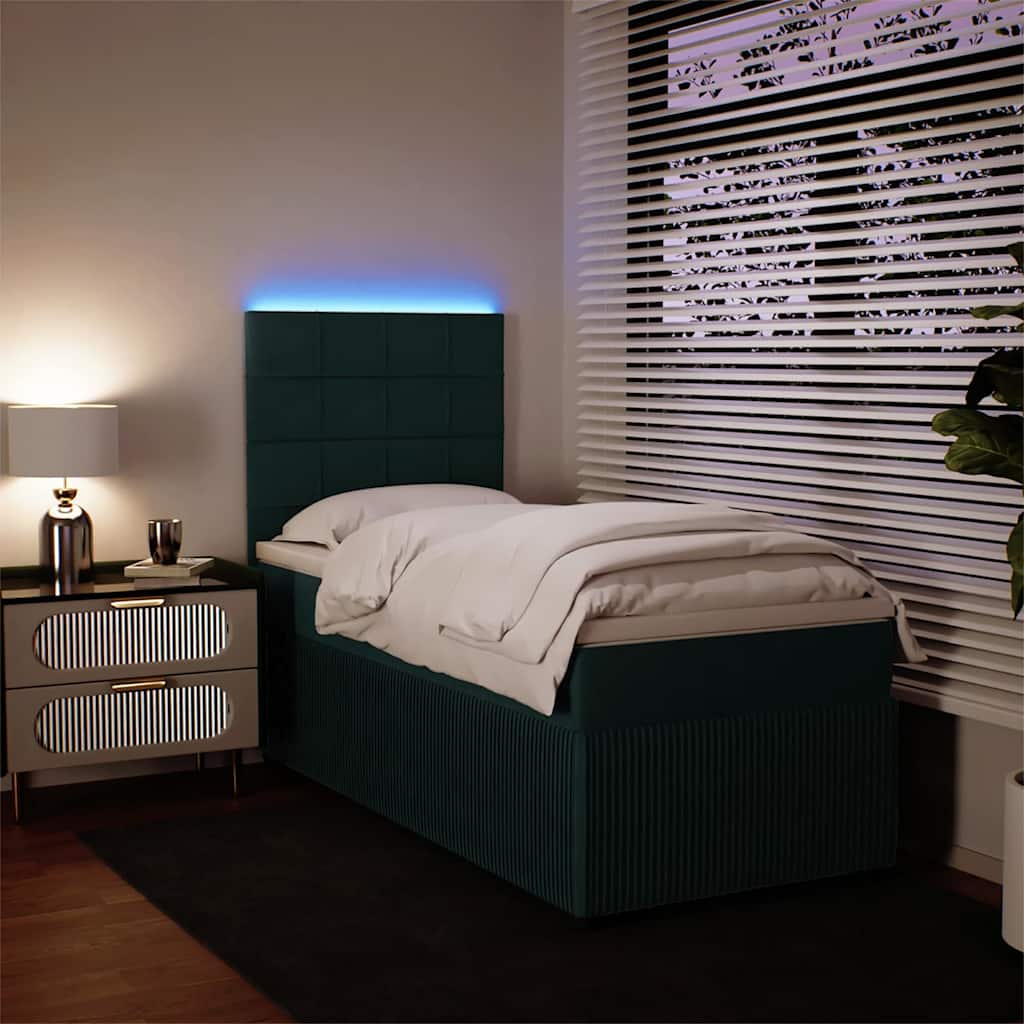Box spring krevet s madracem tamnozeleni 80 x 200 cm baršunasti