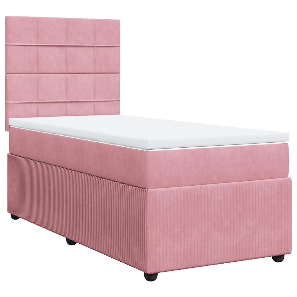 Box spring krevet s madracem ružičasti 80 x 200 cm baršunasti