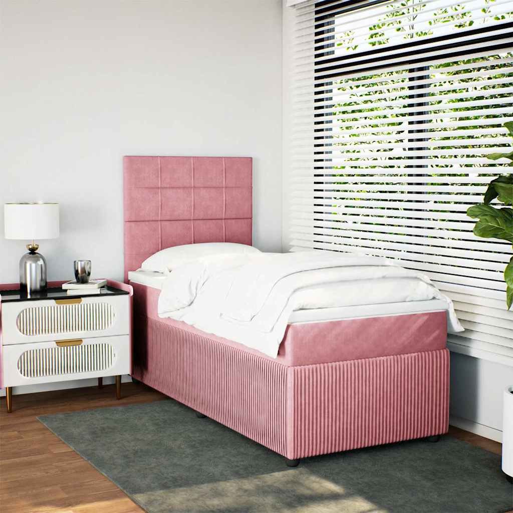 Box spring krevet s madracem ružičasti 80 x 200 cm baršunasti