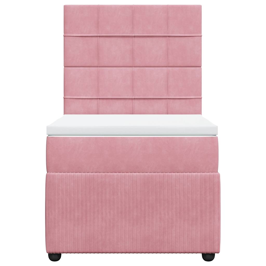 Box spring krevet s madracem ružičasti 80 x 200 cm baršunasti