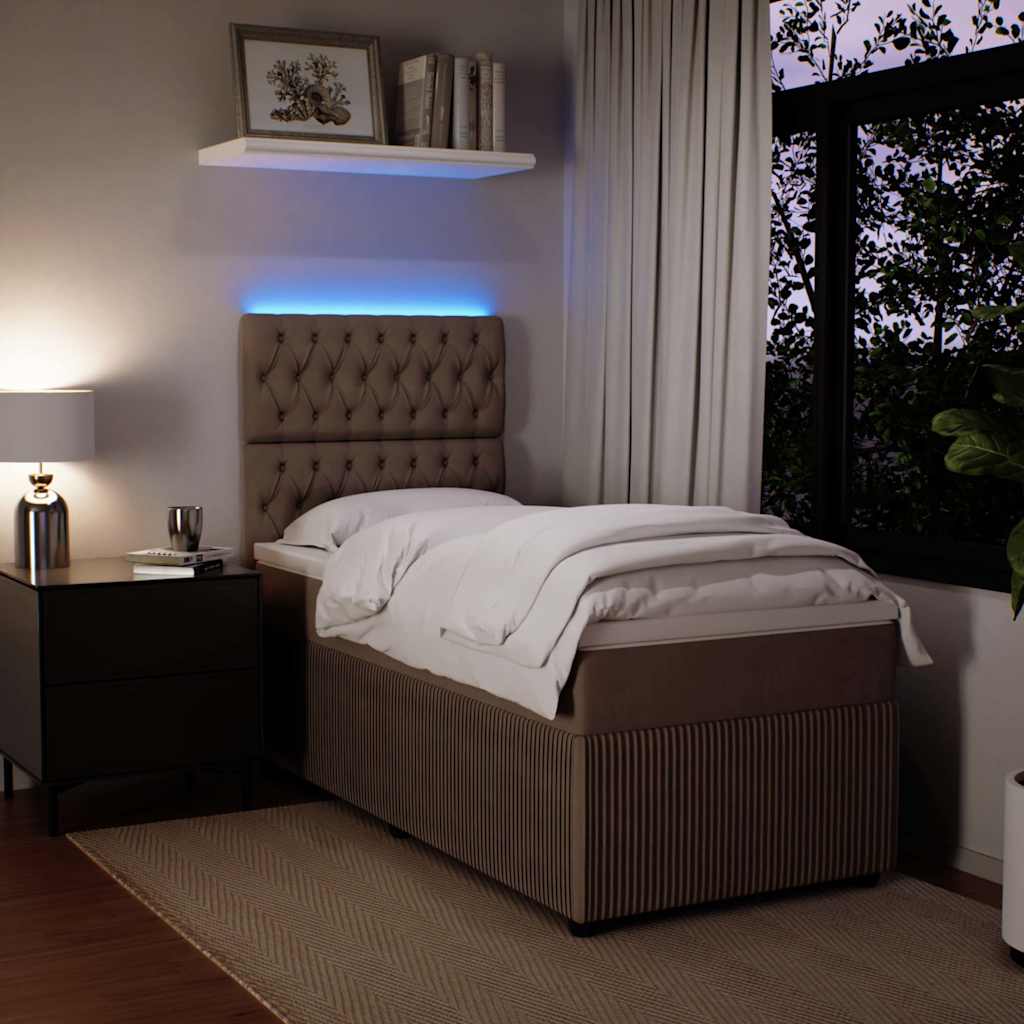 Box spring krevet s madracem svjetlosivi 80 x 200 cm baršunasti