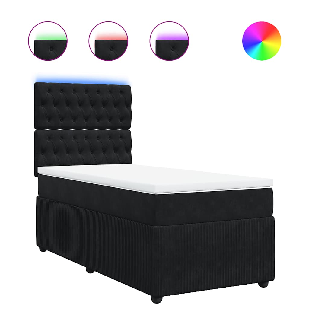 Box spring krevet s madracem crni 80 x 200 cm baršunasti