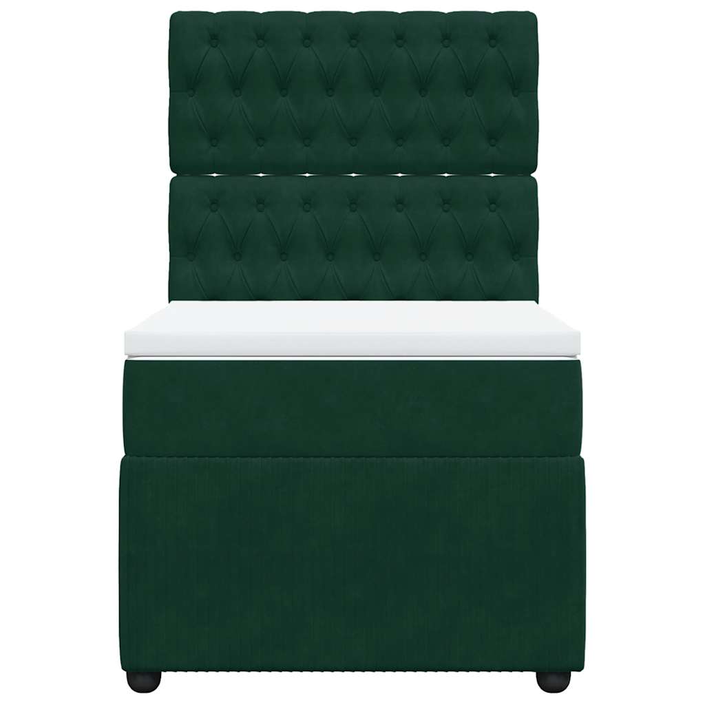 Box spring krevet s madracem tamnozeleni 80 x 200 cm baršunasti