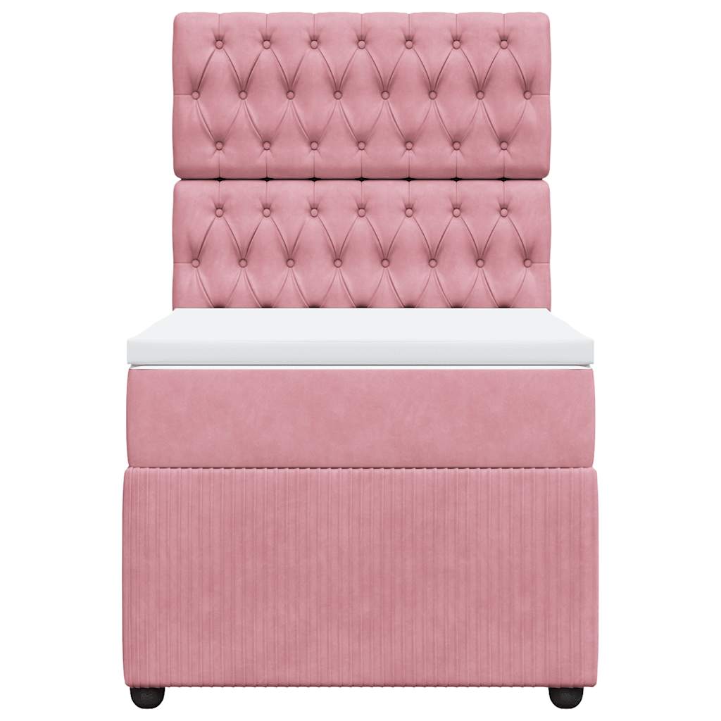 Box spring krevet s madracem ružičasti 80 x 200 cm baršunasti
