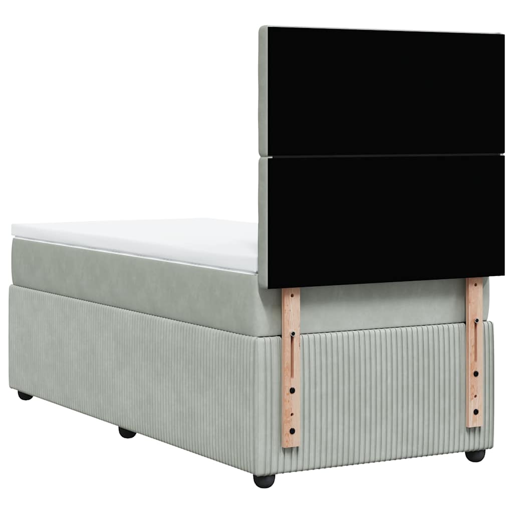 Box spring krevet s madracem svjetlosivi 80 x 200 cm baršunasti