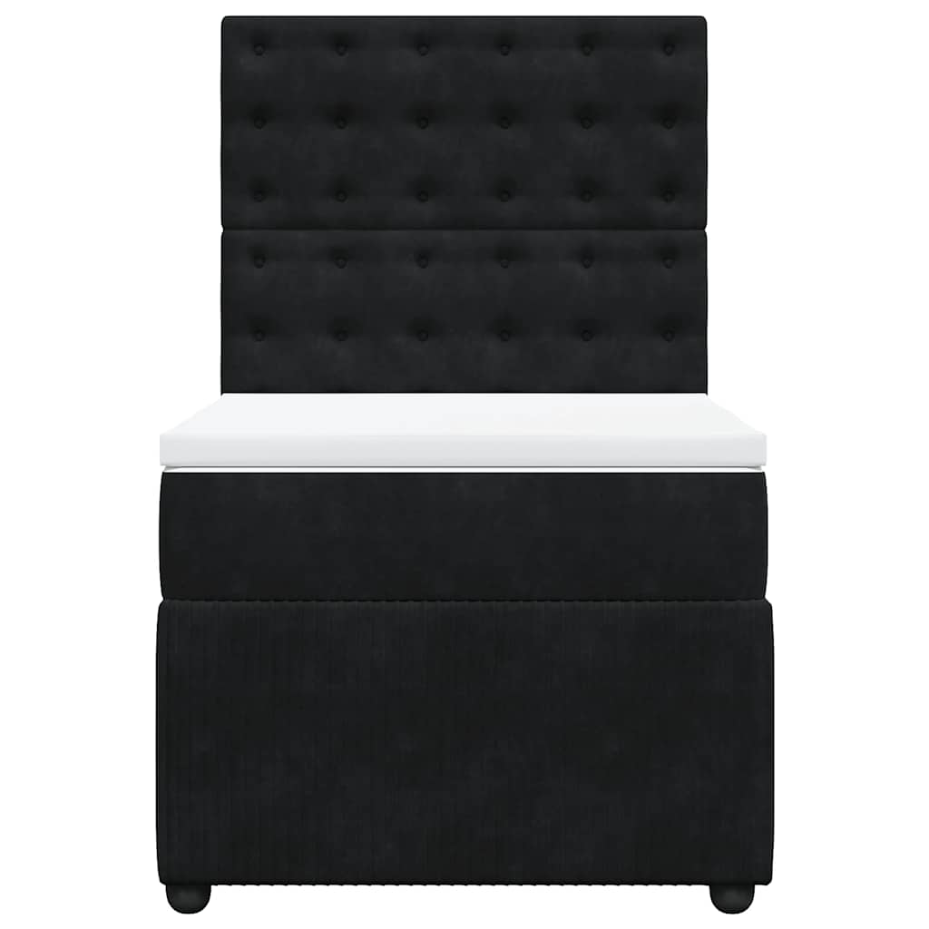 Box spring krevet s madracem crni 80 x 200 cm baršunasti