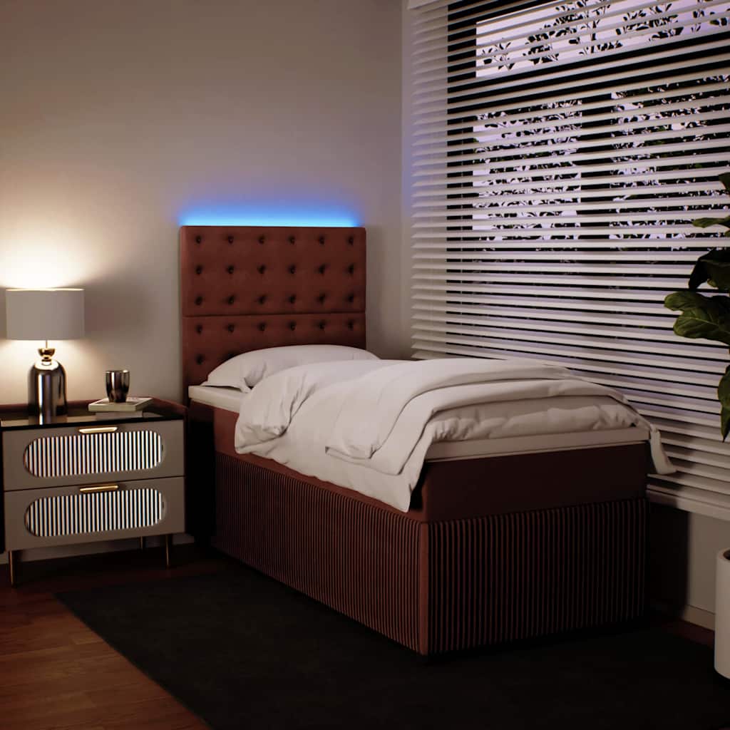 Box spring krevet s madracem ružičasti 80 x 200 cm baršunasti