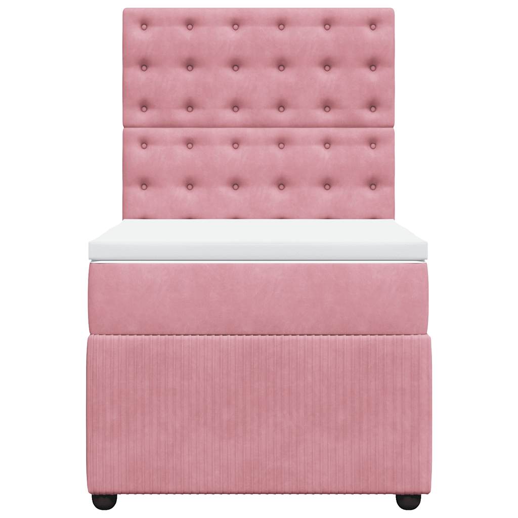 Box spring krevet s madracem ružičasti 80 x 200 cm baršunasti