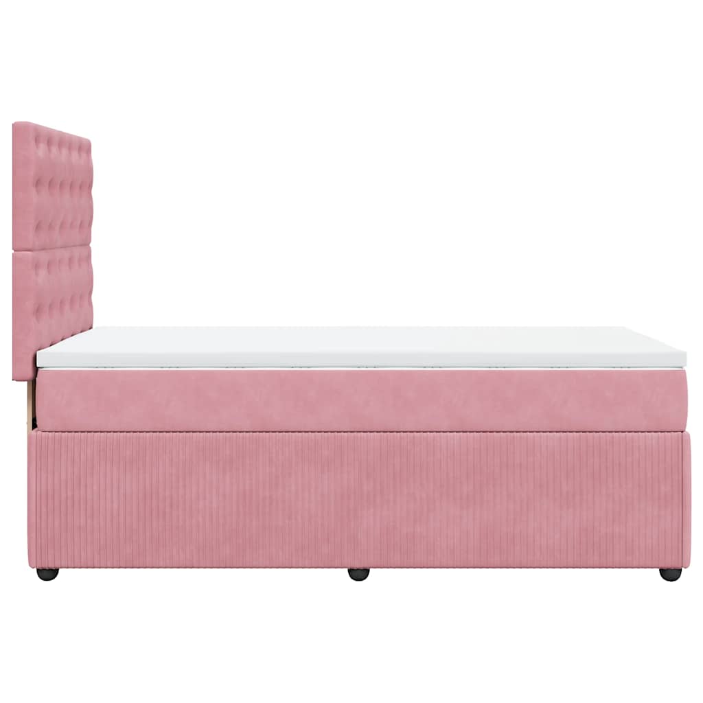 Box spring krevet s madracem ružičasti 80 x 200 cm baršunasti