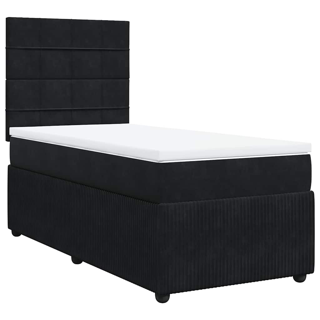Box spring krevet s madracem crni 90x190 cm baršunasti