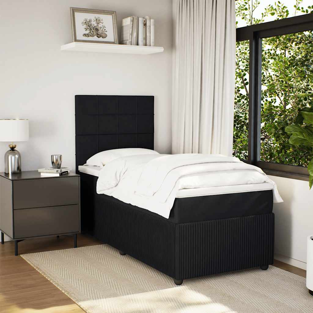 Box spring krevet s madracem crni 90x190 cm baršunasti