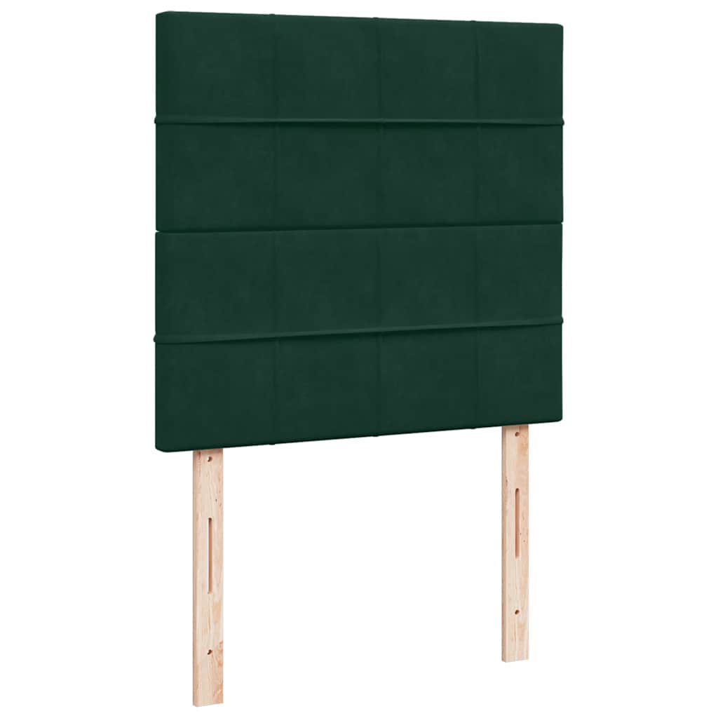 Box spring krevet s madracem tamnozeleni 90x190 cm baršunasti