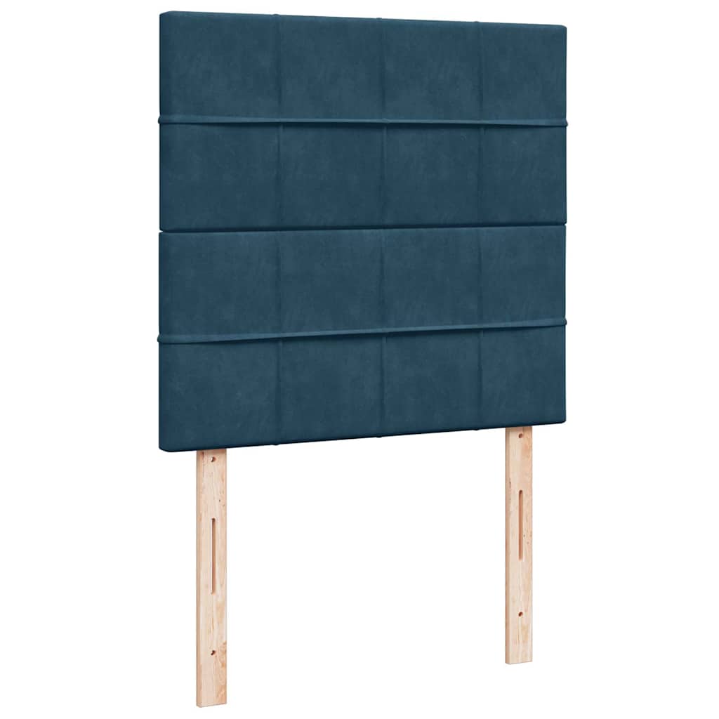Box spring krevet s madracem plavi 90x190 cm baršunasti