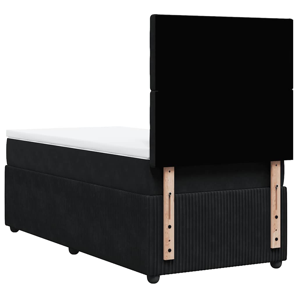 Box spring krevet s madracem crni 90x190 cm baršunasti