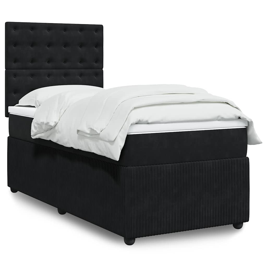 Box spring krevet s madracem crni 90x190 cm baršunasti
